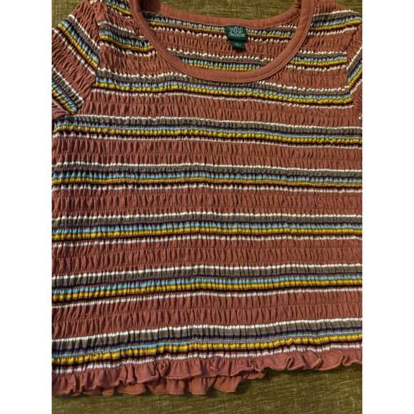 Wild Fable Womens Smocked Striped Crop Top Size L - Picture 2 of 5